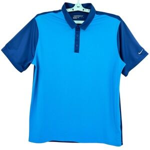 Nike Golf Men's Dri-FIT Colorblock Polo Shirt Size XL Blue Navy Short Sleeve